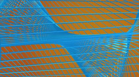 Abstract 3D Render, futuristic background with glowing blue spiral nets Stock Illustration