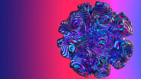 Abstract 3D Render, futuristic background with object sphere pattern Stock Illustration