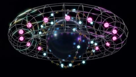 Abstract 3D render futuristic shiny sphere and objects rotating transforming Stock Footage 201336551