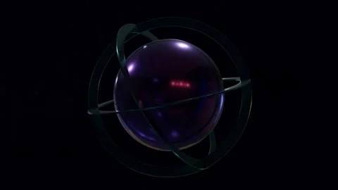 Abstract 3D render futuristic shiny sphere and objects rotating transforming Stock Footage 201336569