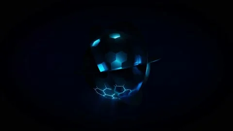 Abstract 3D render futuristic shiny sphere and objects rotating transforming Stock Footage 201735846