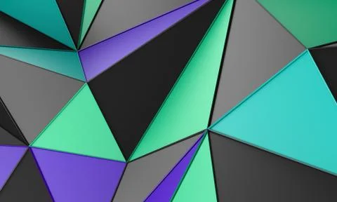Abstract 3D Render of Geometric Background Stock Illustration