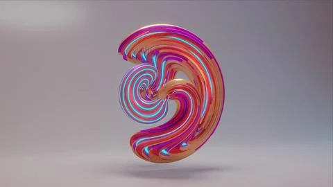 Abstract 3d render, geometric background, modern sci-fi colorful design. Stock Illustration