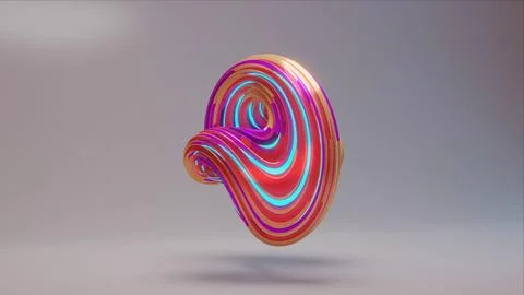 Abstract 3d render, geometric background, modern sci-fi colorful design. Stock Illustration