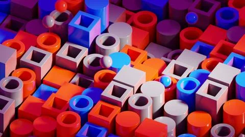 Abstract 3D Render Geometric Background Design Illustration