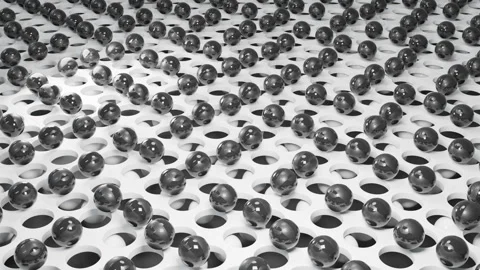 Abstract 3D render of geometric objects in a clean contemporary environment Stock Footage 339634531