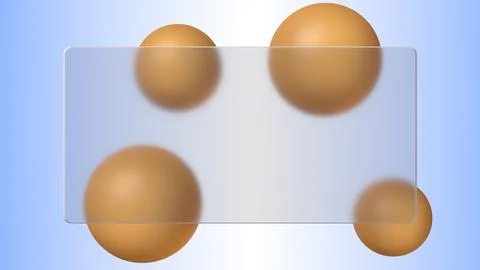 An abstract 3D render with a glassmorphism effect shows off a frosted glass.. Stock Illustration