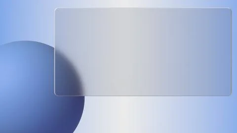 An abstract 3D render with a glassmorphism effect shows off a frosted glass.. Stock Illustration