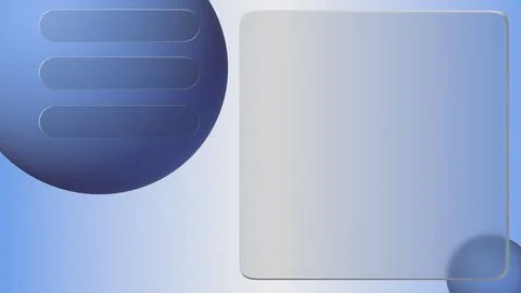 An abstract 3D render with a glassmorphism effect shows off a frosted glass.. Stock Illustration