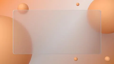 An abstract 3D render with a glassmorphism effect shows off a frosted glass.. Stock Illustration