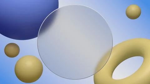 An abstract 3D render with a glassmorphism effect shows off a frosted glass.. 스톡 일러스트