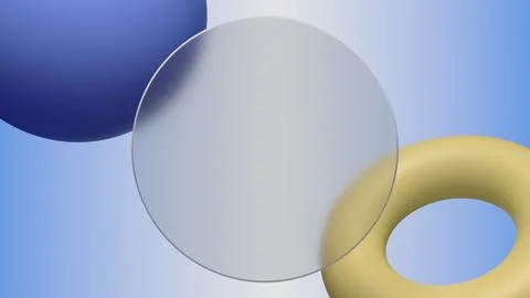 An abstract 3D render with a glassmorphism effect shows off a frosted glass.. 스톡 일러스트