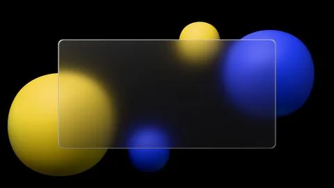 An abstract 3D render with a glassmorphism effect shows off a frosted glass.. 스톡 일러스트