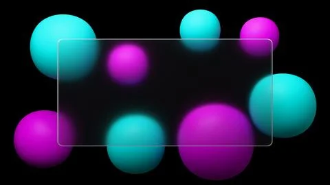 An abstract 3D render with a glassmorphism effect shows off a frosted glass.. Stock Illustration