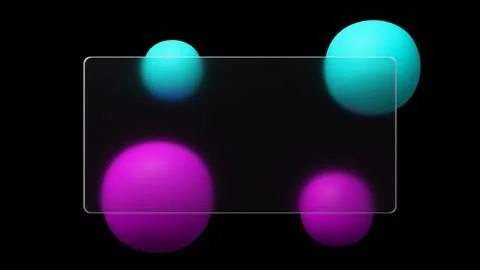 An abstract 3D render with a glassmorphism effect shows off a frosted glass.. Stock Illustration