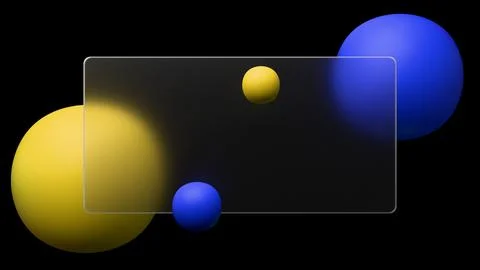 An abstract 3D render with a glassmorphism effect shows off a frosted glass.. 스톡 일러스트