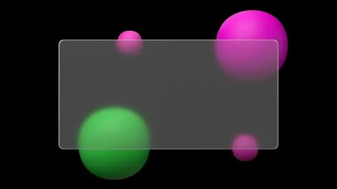 An abstract 3D render with a glassmorphism effect shows off a frosted glass.. Stock Illustration