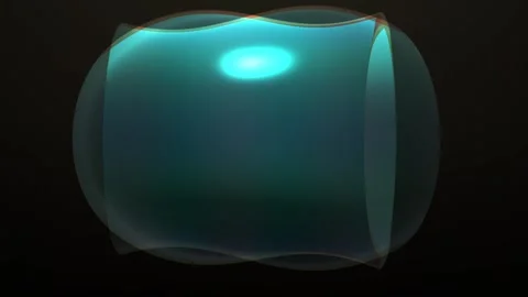 Abstract 3D render of a glossy blue glass sphere containing a red core on d.. Stock Footage 346316800