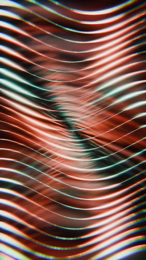 Abstract 3d render of glowing wavy lines twisting in motion Stock Footage 346658224