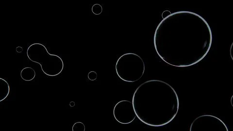 Abstract 3D render horizontal wallpaper flying bubble black backgrounds sphere Stock Illustration