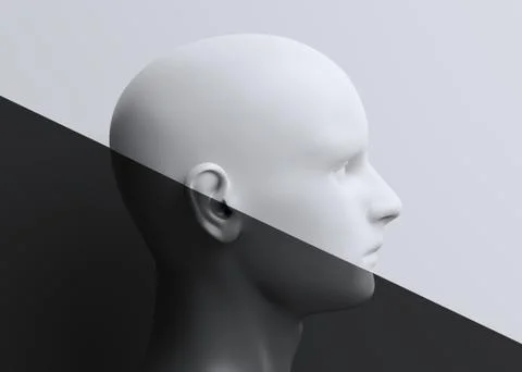Abstract 3D Render of Human Head Stock Illustration