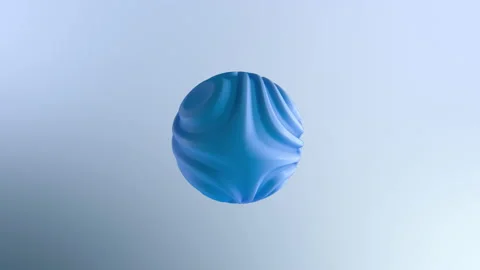 Abstract 3D render illustration blue shape shifting ball Stock Footage 155880814