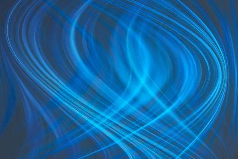 Abstract 3D render illustration with deep blue gradient waves Stock Photos