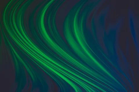 Abstract 3D render illustration with deep blue and green gradient waves Stock Photos