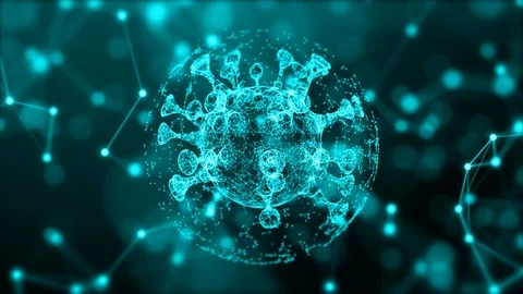 Abstract 3d render of infected cells glowing inside the organism. Stock Footage 127255297