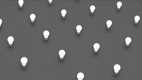 Abstract 3d render of light bulb objects in isometric view Stock Footage 239856563