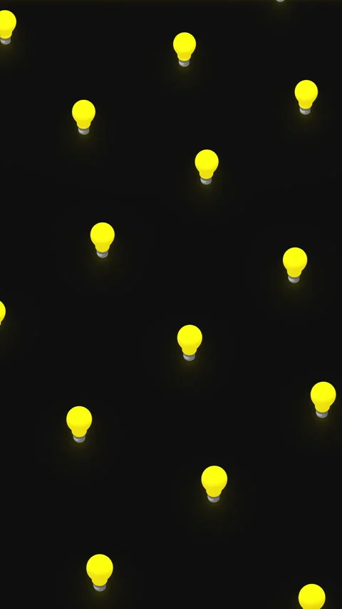 Abstract 3d render of light bulb objects in isometric view Stock Footage 339317159