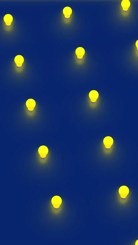 Abstract 3d render of light bulb objects in isometric view Stock Footage 340084123