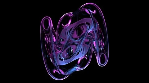 This abstract 3D render with a liquid glass effect creates a dynamic visual.. Stock Illustration