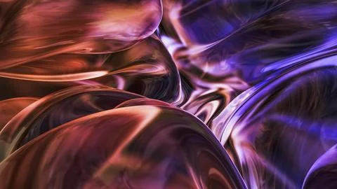 Abstract 3D Render with Liquid-Like Motion and Organic Curves Stock Illustration