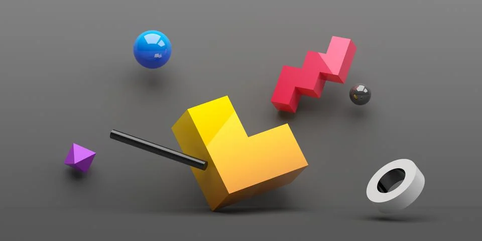 Abstract 3D Render of Modern Background Stock-Illustration