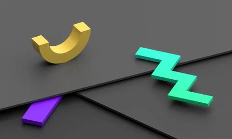 Abstract 3D Render of Modern Background Stock-Illustration