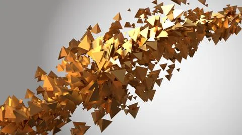 Abstract 3D Render, modern background,  triangles object chaotic pattern Stock Illustration