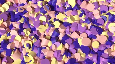 Abstract 3D Render, modern background, pastel colored cylinder chaotic pattern Stock Illustration