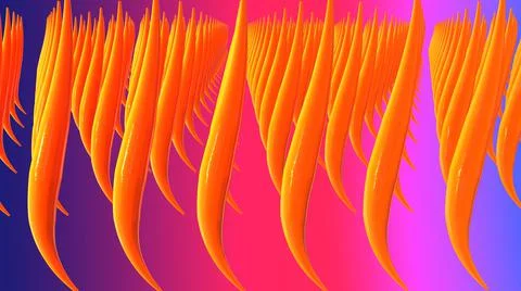 Abstract 3D Render, modern background with orange curve object Stock Illustration