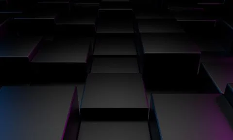 Abstract 3d render, modern geometric background, graphic design Stock Illustration