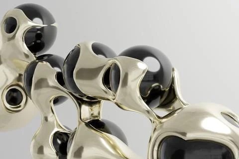 Abstract 3d render motion design, liquid bubble metasphere ball transition de Stock Illustration