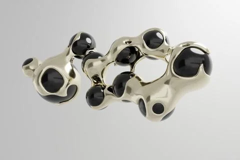 Abstract 3d render motion design, liquid bubble metasphere ball transition de Stock Illustration