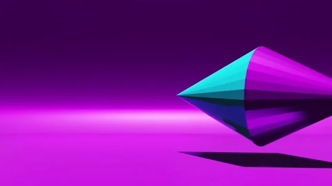 Abstract 3d render motion graphics - metallic cone looping animation background Video stock 248894681