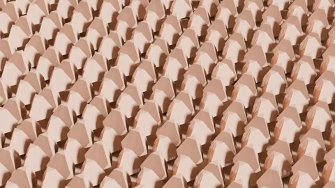 Abstract 3D Render: Moving Surface of Peach-Colored Elements. Dynamic Geometric  Stock Footage 274837501