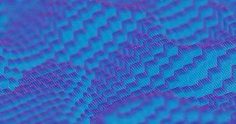 Abstract 3D Render of Neon Blue and Pink Cubes - Modern Geometric Pattern Illustrazione stock