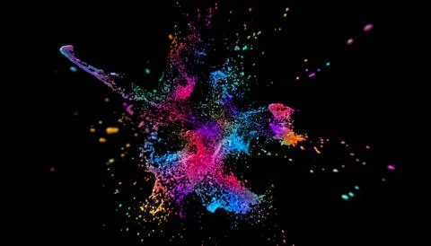 Abstract 3D Render of Paint Splash Stock Illustration