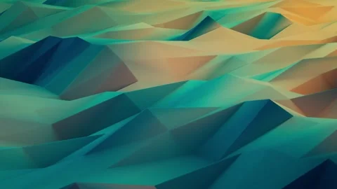 Abstract 3d Render Polygonal Geometric Surface Under Soft Teal and Orange 스톡 동영상 139875858