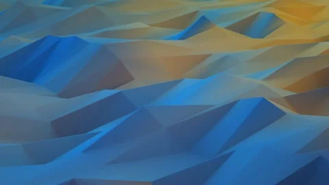 Abstract 3d Render Polygonal Geometric Surface Under Soft Blue and Yellow 스톡 동영상 140016171