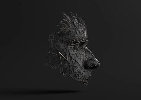 Abstract 3D Render of Polygonal Human Face 스톡 일러스트