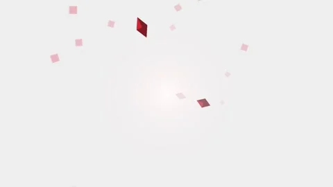 Abstract 3d render of red geometric crystal shapes flying outward on a white Stock Footage 332070348